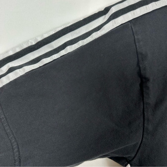 ADIDAS Black Short Sleeve Tee with Stripes Mens Small - Picture 4 of 8